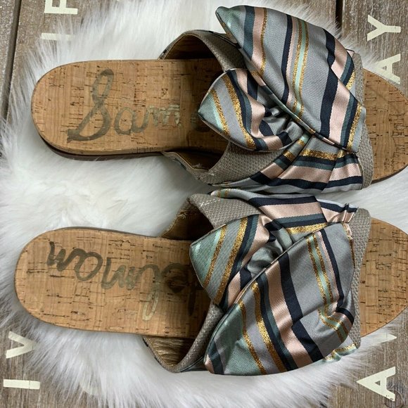 Sam Edelman Heidi Sandals flat size 10 bow front - Picture 3 of 5